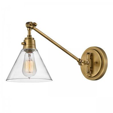 Elstead Lighting Arti 1 Wandleuchte 1-flammig Heritage Messing klarer Glasschirm