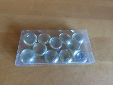 Dekosteine hell Glas ca. 2 cm /11St