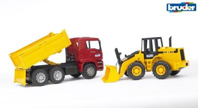 Bruder 02752 MAN TGA Kipplastwagen und Gelenkradlader FR130