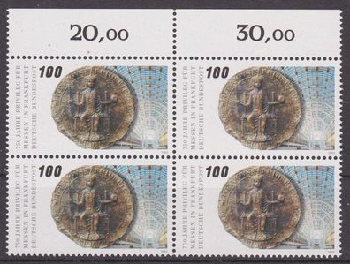 BRD 1990 postfrisch 4er Block MiNr. 1452 750 Jahre Privileg für Messen Frankfurt a.M