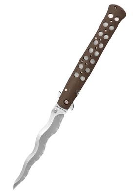 Cold Steel Ti-Lite Kris Taschenmesser, 6-Zoll-Klinge, AUS 10A, Wellenschliff, Zy-Ex-G