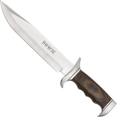 Haller Bowiemesser 440 Stahl Pakkaholz mit Lederscheide