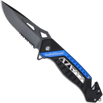 Smith & Wesson Rescue Taschenmesser Blau 8Cr13MoV