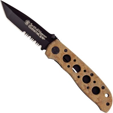Smith & Wesson Messer Extrem Ops Tanto Desert Teilwellenschliff