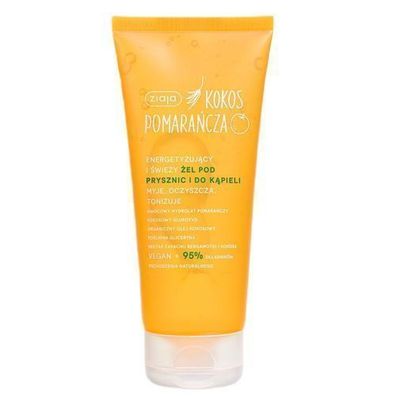 Ziaja Kokos-Orangen Dusch- & Badegel 200 ml - Vitalisierende Pflege fuer ein erfr