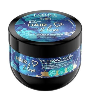 Eveline Cosmetics Hair 2 Love Oel-Haarmaske fuer mittlere Porositaet, 300 ml