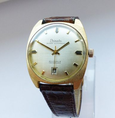 Schöne Primato Super-Automatic 25Jewels Herren Vintage Armbanduhr