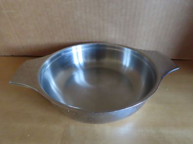 Servierschale Servierschüssel mit Griffen silberfarben rund SUS ca. 5 cm H