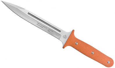PUMA XP pig sticker 13 Abfangmesser Orange G10 mit Fischhaut Kydex Scheide