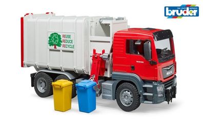Bruder 03761 Fahrzeug Man Tgs Seitenlader Müll Lkw, Rot