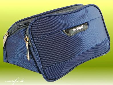 Bauchtasche Canvas, Unisex, 3 Fächer, Blau Art.-Nr. 13222
