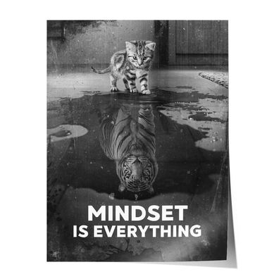 Wandbild Poster Motivation Inspiration Spruch Zitat Büro Office Mindset is everything
