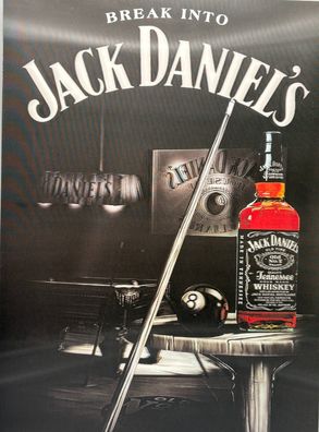 3D-Bild/Effekt-Break into Jack Daniel´s-Whiskey/Billiard-30x40cm-ohne Rahmen