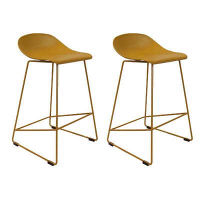 Bronx71 Barhocker Ellen skandinavisches Design gelb 66 cm - 2er Set