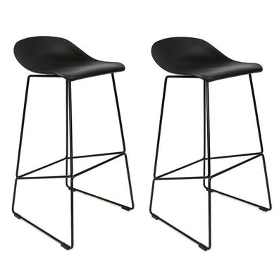 Bronx71 Barhocker Ellen skandinavisches Design schwarz 76 cm - 2er Set