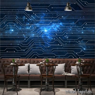 Vlies Fototapete Wandtapete Wandbilder 3D Moderne Science Fiction Blaue 3293