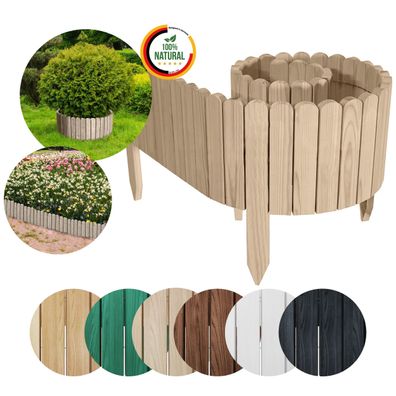 Beeteinfassung 2m Beetumrandung Rasenkante Holz Rollzaun Flexibler Rollborder