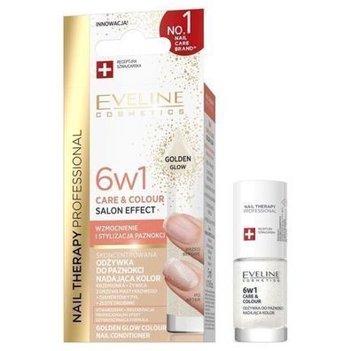 Eveline Cosmetics Nagelpflegekonzentrat 6in1 Golden Glow, 5ml - Professionelle F