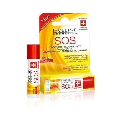 Eveline Cosmetics SOS Lippenbalsam SPF20, 4.5ml - Pflege & Regeneration Classic