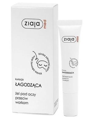 Ziaja Med Beruhigendes Augengel gegen Augenringe - 15 ml, reduziert Schwellungen