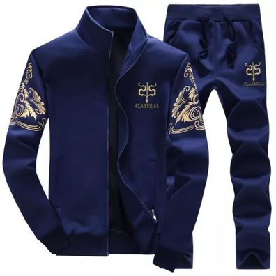 Herren Jogging Anzug Trainingsanzug Casual Jogginganzug Zwei-Teilig Sportanzug