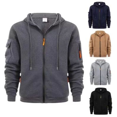 Herren Kapuzenjacke Hoodies Reibverschluss Kapuzenpullover Kapuze Sweatshirts
