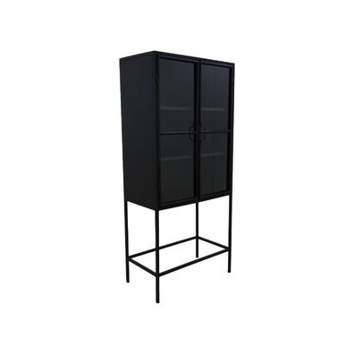 Vitrine Manhattan 80 x 180 x 45 cm Metall und Glas