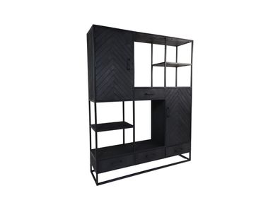 Wandschrank Verona 160 x 200 x 40 cm Mangoholz und Eisen