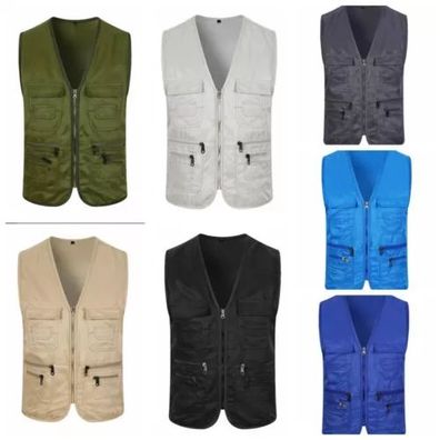 Neu Weste Armellos Arbeit Freizeit Mantel Bekleidung Viele Taschen Herren Damen