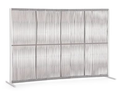 Sichtschutz Paravent Paxson 180x30x120cm Aluminiumgestell Olefingeflecht weiß