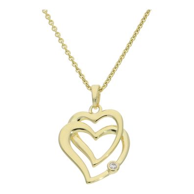 Herzanhänger echt Gold 333 mit Zirkonia JL20-02-1240 Made in Germany