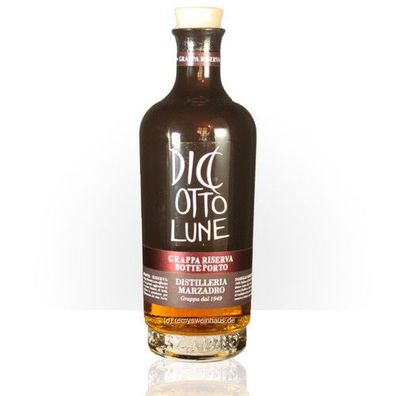Marzadro Grappa Le Dic´Otto Lune Grappa Riserva Botte Porto 0.70 Liter