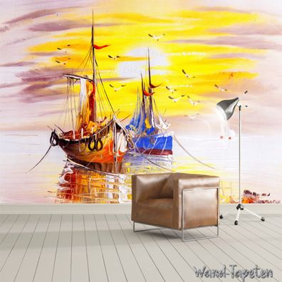 Vlies Fototapete Wandtapete Wandbilder Handgemalt Smooth Sailing Bird Fresh 3330