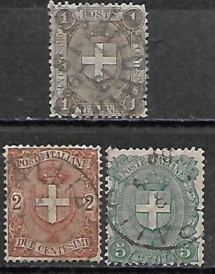 Italien gestempelt Michel-Nummer 71-73