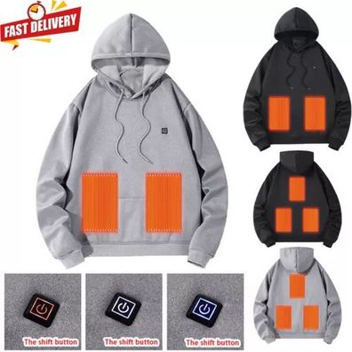 Winter Manner/Frauen USB Beheizte Hoodies Tasche Outdoor Warm Kapuzenpullover