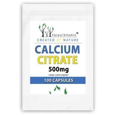 Forest Vitamin Calcium Aus Calciumcitrat Für Zähne Und Knochen 500mg 100 Kapseln