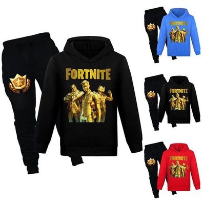 Fort-nite Trainingsanzug Kapuzenpullover Hosen Set Kinder Jungen Hoodie Casual