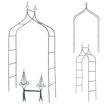 KADAX Gartenpergola aus Metall, 255 cm, Bogen, Blumenstütze für Rosen, Pflanzen