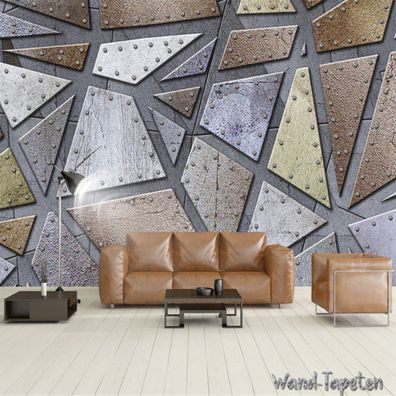 Vlies Fototapete Wandtapete Wandbilder Abstrakte Geometrische Metallgrafike 3355