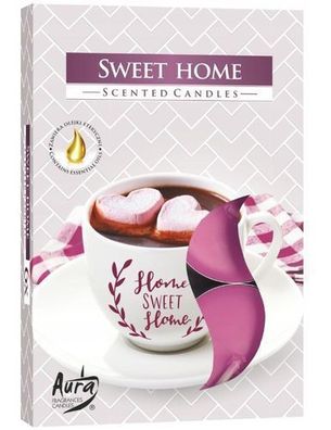 Bispol Duft Teelichter Sweet Home - 6er Pack Aromatische Haushaltskerzen