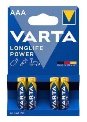Varta Power Alkaline AAA Batterien, 4er Pack