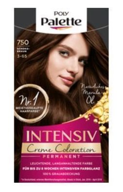 Professionelle Poly Haarfarbe 750/3-65, 115ml - Intensive Farbpalette fuer profes