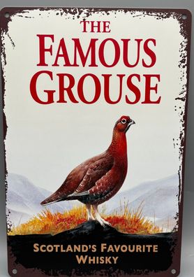 Blechschild-The Famous Grouse-Scotland`s Favourite Whisky-rund-ca. 20x30cm-Deko/Bar
