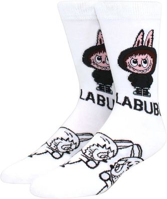 Labubu Lustiger Socken - Manga-Monster - Weiß/Violett - 37-46