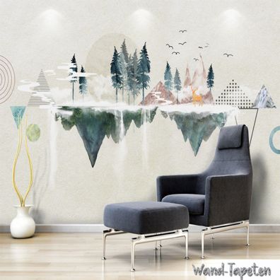 Vlies Fototapete Wandtapete Wandbilder Geometrische Abstrakte Landschaft 3389