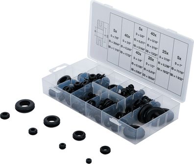 Gummi-Durchgangstüllen-Sortiment, Zoll Gummitüllen Kabel Durchführung, 180 tlg