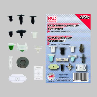 Verkleidungs-Clip-Sortiment für VW Fahrzeuge | Innenraum Türverkleidung 255-tlg