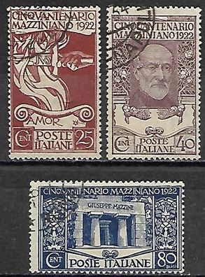 Italien gestempelt Michel-Nummer 157-159