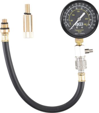 BGS Kompressionstester M10 + M14 Kompressionsprüfer 21 Bar, Benzinmotor
