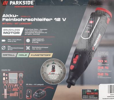 Parkside PERFORMANCE® 12 V Akku-Feinbohrschleifer »PPFBSA 12 A1«